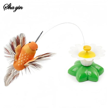 1PCS Electric Butterfly Cat Toy Shake Rotating Flying Automatic Humming Bird Intelligence Training Funny Pet Toys Random Color
