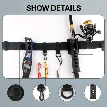 Fishing Wading Belt with Rod Holder Adjustable Wader Waist Belt | Fishing Rod Holster Quick Release Belt Keeper Bottle Buckle for Fly Surf Kayak Casting Spinning Pole Tool Tackle Gear