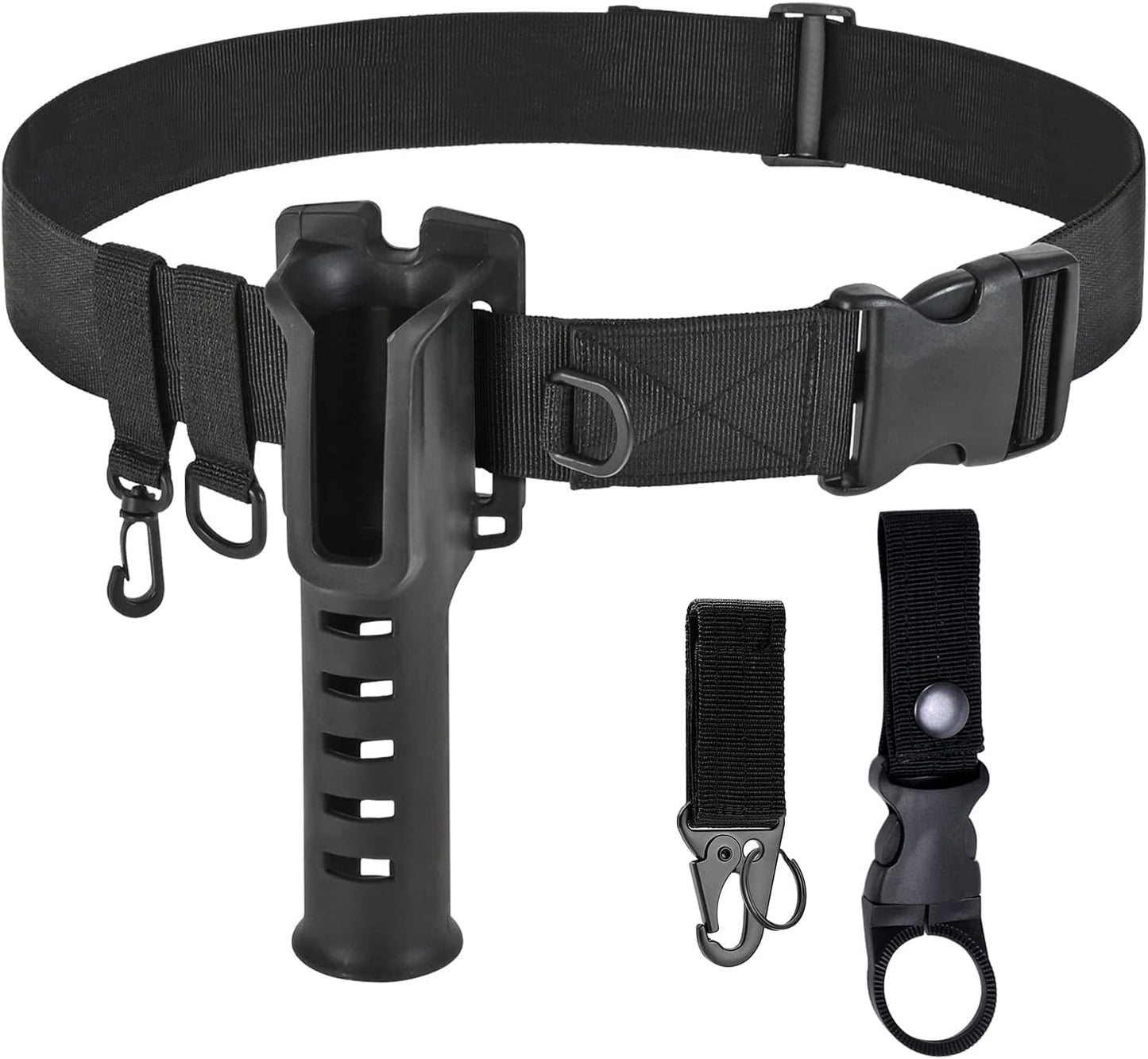 Fishing Wading Belt with Rod Holder Adjustable Wader Waist Belt | Fishing Rod Holster Quick Release Belt Keeper Bottle Buckle for Fly Surf Kayak Casting Spinning Pole Tool Tackle Gear