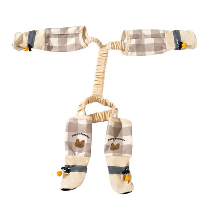 Full Leg Protection Reflective Stripe Pet Pants Adjustable Waterproof Pet Strolling Pants Dustproof Anti-Slip Dog Jumpsuit Shoes