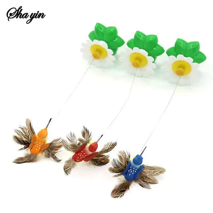 1PCS Electric Butterfly Cat Toy Shake Rotating Flying Automatic Humming Bird Intelligence Training Funny Pet Toys Random Color