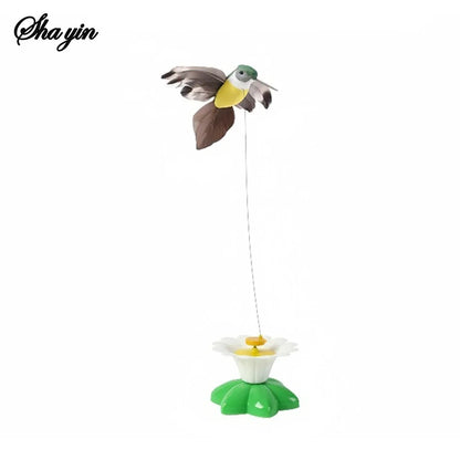 1PCS Electric Butterfly Cat Toy Shake Rotating Flying Automatic Humming Bird Intelligence Training Funny Pet Toys Random Color
