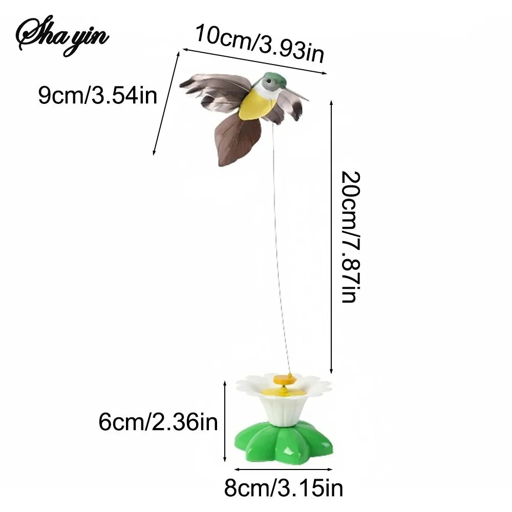 1PCS Electric Butterfly Cat Toy Shake Rotating Flying Automatic Humming Bird Intelligence Training Funny Pet Toys Random Color