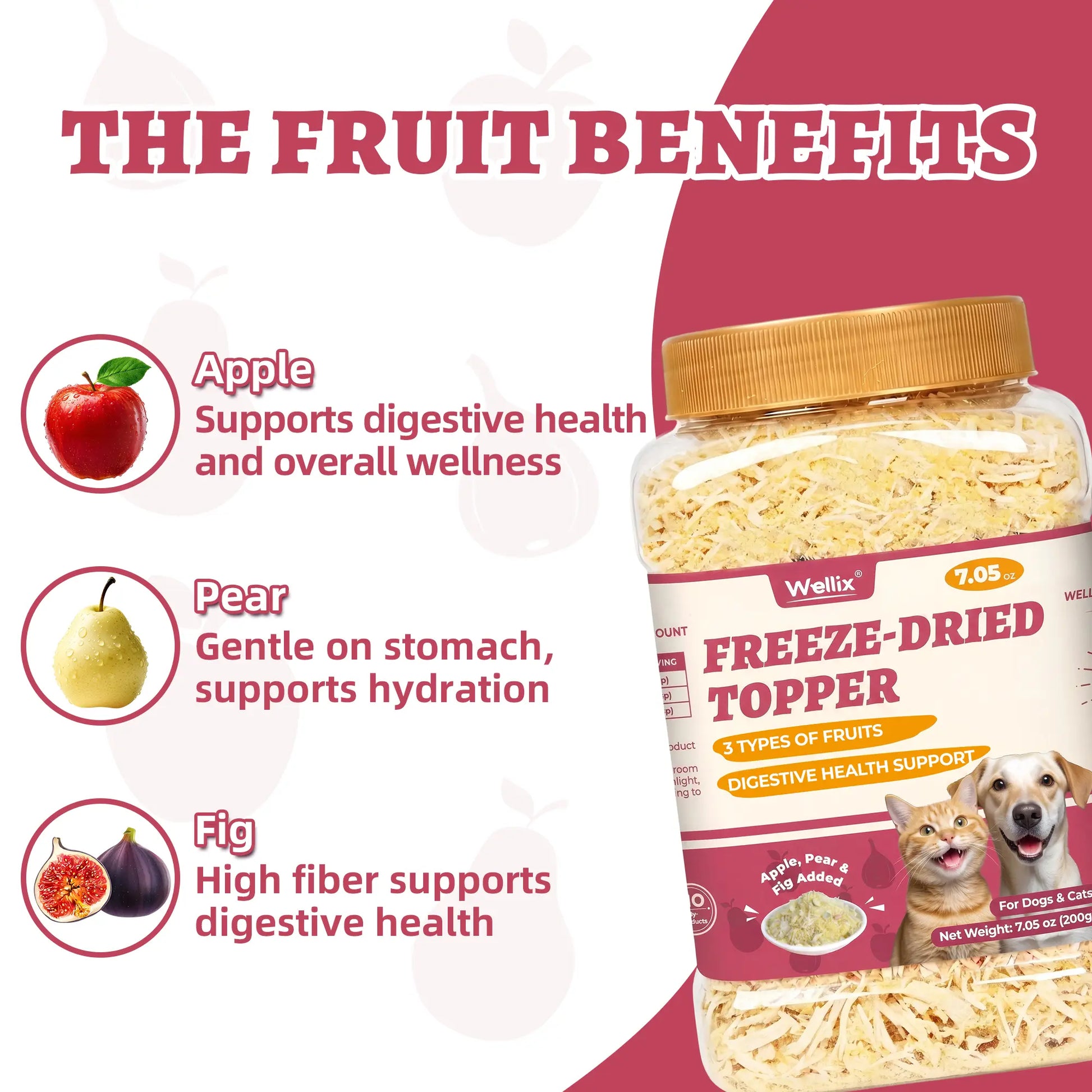 Wellix Dog&Cat Food Topper - Cat Grass Treats for Haiball Treament - Chicken Flavor Freeze Dried Cat Treats - Low Calorie Training Treats for Dogs&Cat 7.5Oz