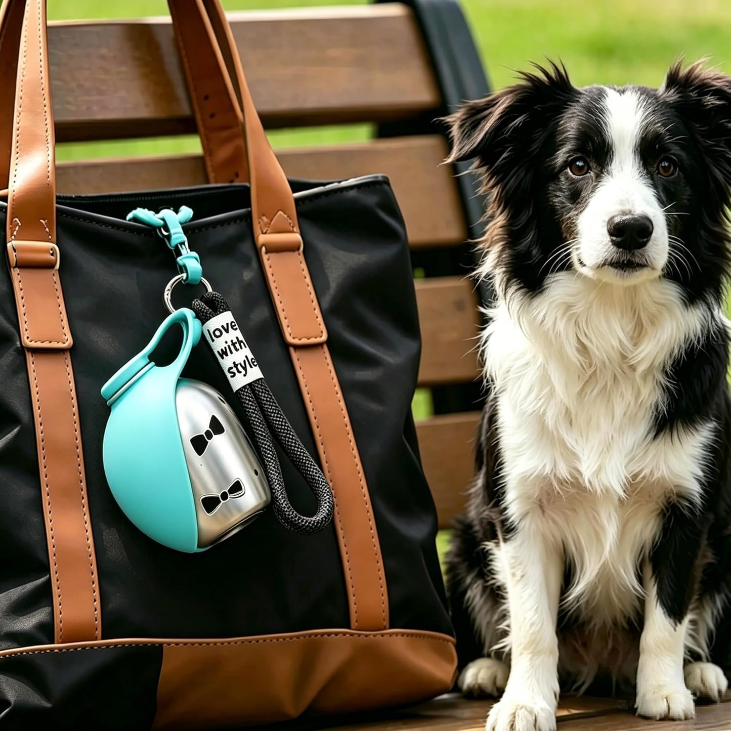 2-In-1 Portable Dog Water Bottle with Bowl, 10Oz Stainless Steel Travel Pet Water Dispenser, No-Spill Leak-Proof Design with Silicone Bowl, Perfect for Walking, Hiking, and Travel (Blue A)