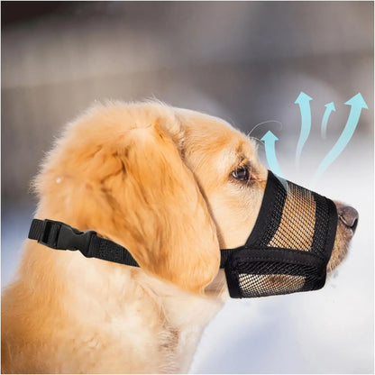 Dog Muzzle for Varies Dogs - Air Mesh Muzzle for Varies Sized Dog | Adjustable No Bark Dogs Muzzles for Scavenging Licking & Chewing | Prevent Biting |