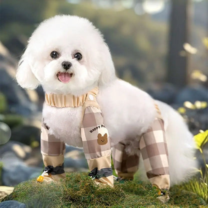 Full Leg Protection Reflective Stripe Pet Pants Adjustable Waterproof Pet Strolling Pants Dustproof Anti-Slip Dog Jumpsuit Shoes