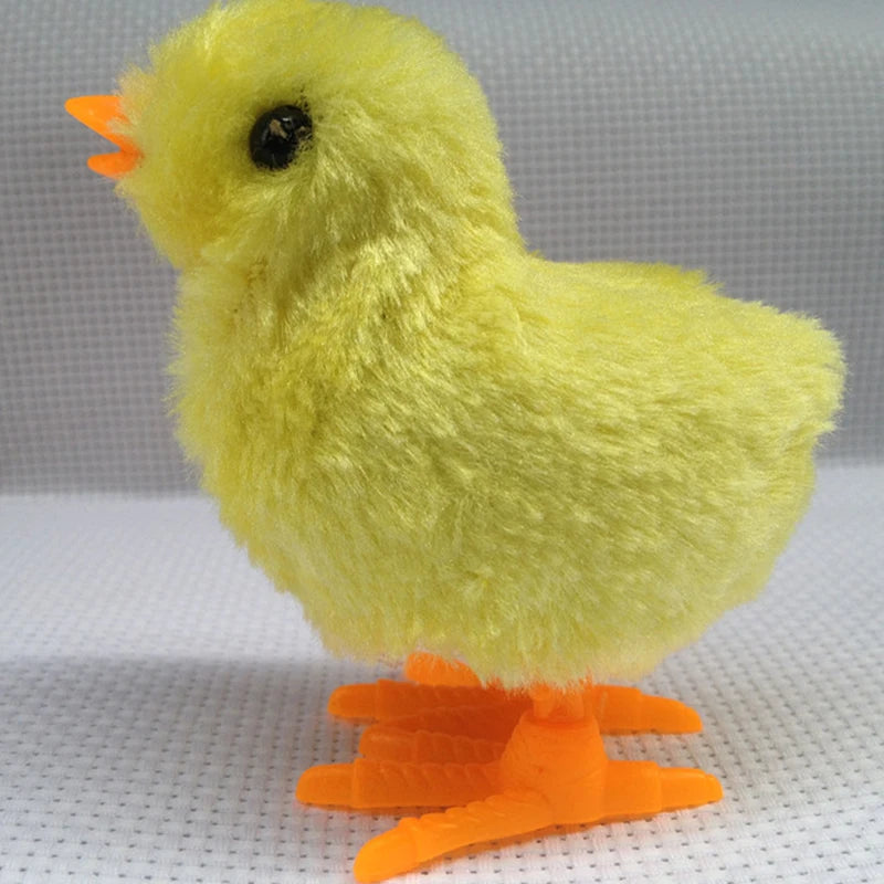 Pet Cat Toys Jumping Walking Hopping Cartoon Plush Chicken Clockwork Cat Interative Playing Toy Wind up Chick Kitten Supplies