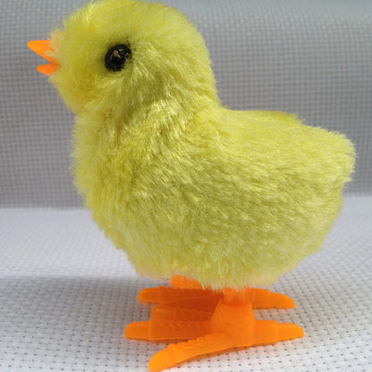 Pet Cat Toys Jumping Walking Hopping Cartoon Plush Chicken Clockwork Cat Interative Playing Toy Wind up Chick Kitten Supplies